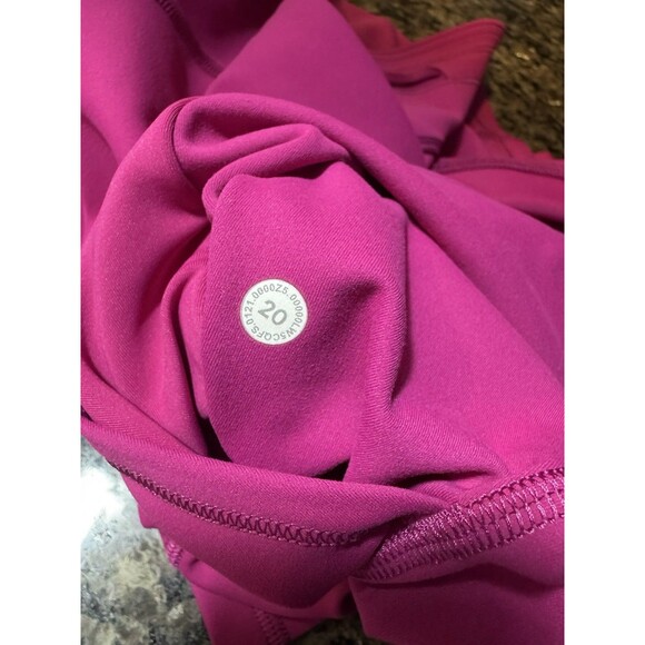 Lululemon Invigorate High-Rise Tight Pink Raspberry Cropped Sz 20 with Pockets! - Picture 14 of 15